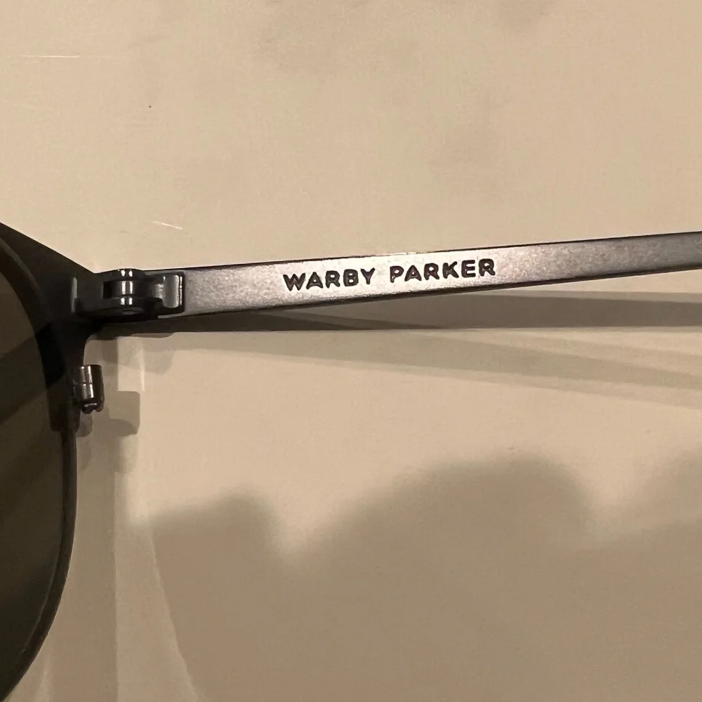 Warby Parker Aldridge Polarized Mirrored Sunglasses Blue Lens EUC - Picture 4 of 5
